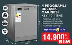 KEYSMART KEY 4014 BMS 4 PROGRAMLI BULAŞIK MAKİNESİ fiyat ve kampanya bilgisi
